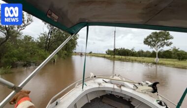 Katherine River peaks just below flood levels, with more rain on the way