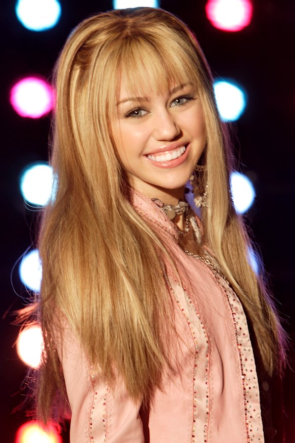 Miley Cyrus as Hannah Montana.
