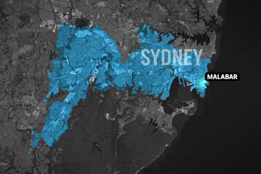 A map of Sydney.
