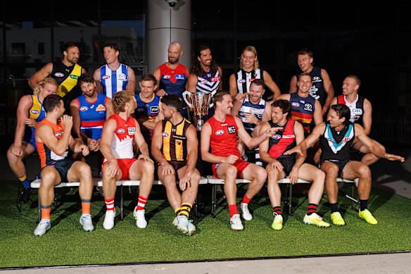 The AFL captains get ready for the 2026 season.  