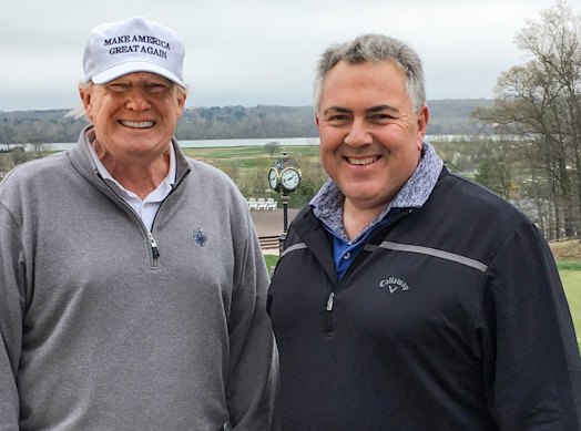 Joe Hockey with former president Donald Trump.