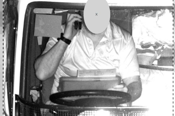 On truck driver was spotted talking on the phone and using a laptop – while driving at the same time.