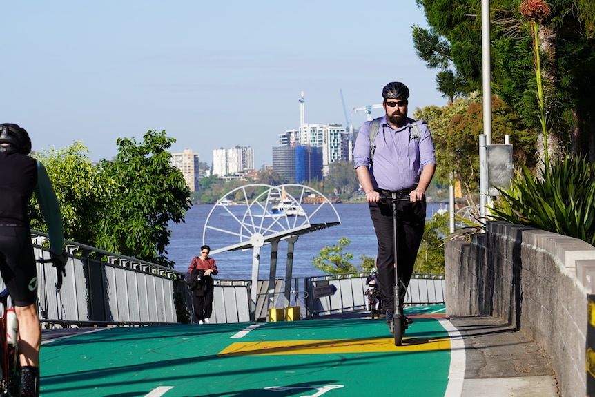 E-scooter rider in Brisbane