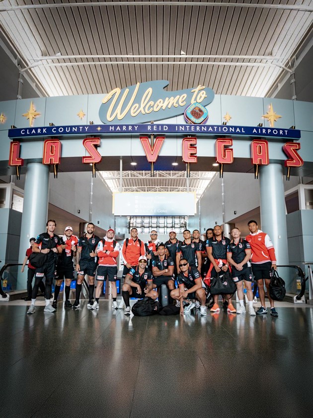 The Dragons arrive at Las Vegas for their opening round clash with the Bulldogs.
