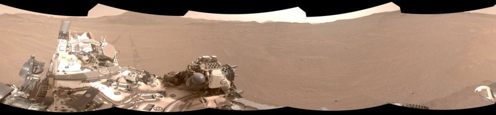 Panorama images like this one are helping Perseverance be more autonomous on Mars. The rover uses a new algorithm to compare these images to orbital images and pinpoint its location Mars without human help. The system is called Mars Global Localization. Image Credit: NASA/JPL-Caltech