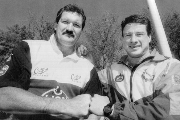 Rudi Visagie (left) training with South Africa in 1993.