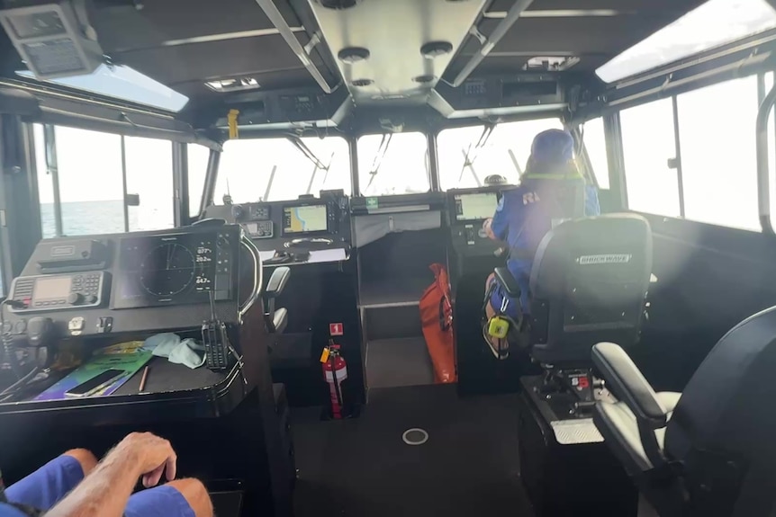 A view from inside a boat.