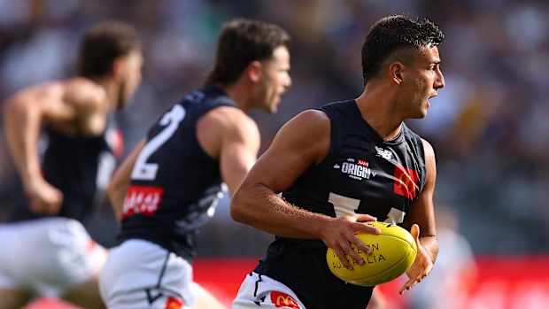 Nick Daicos of Victoria in action.