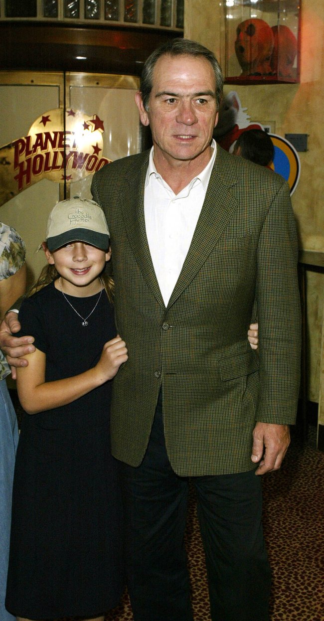 Tommy Lee Jones and daughter Victoria in July 2002.