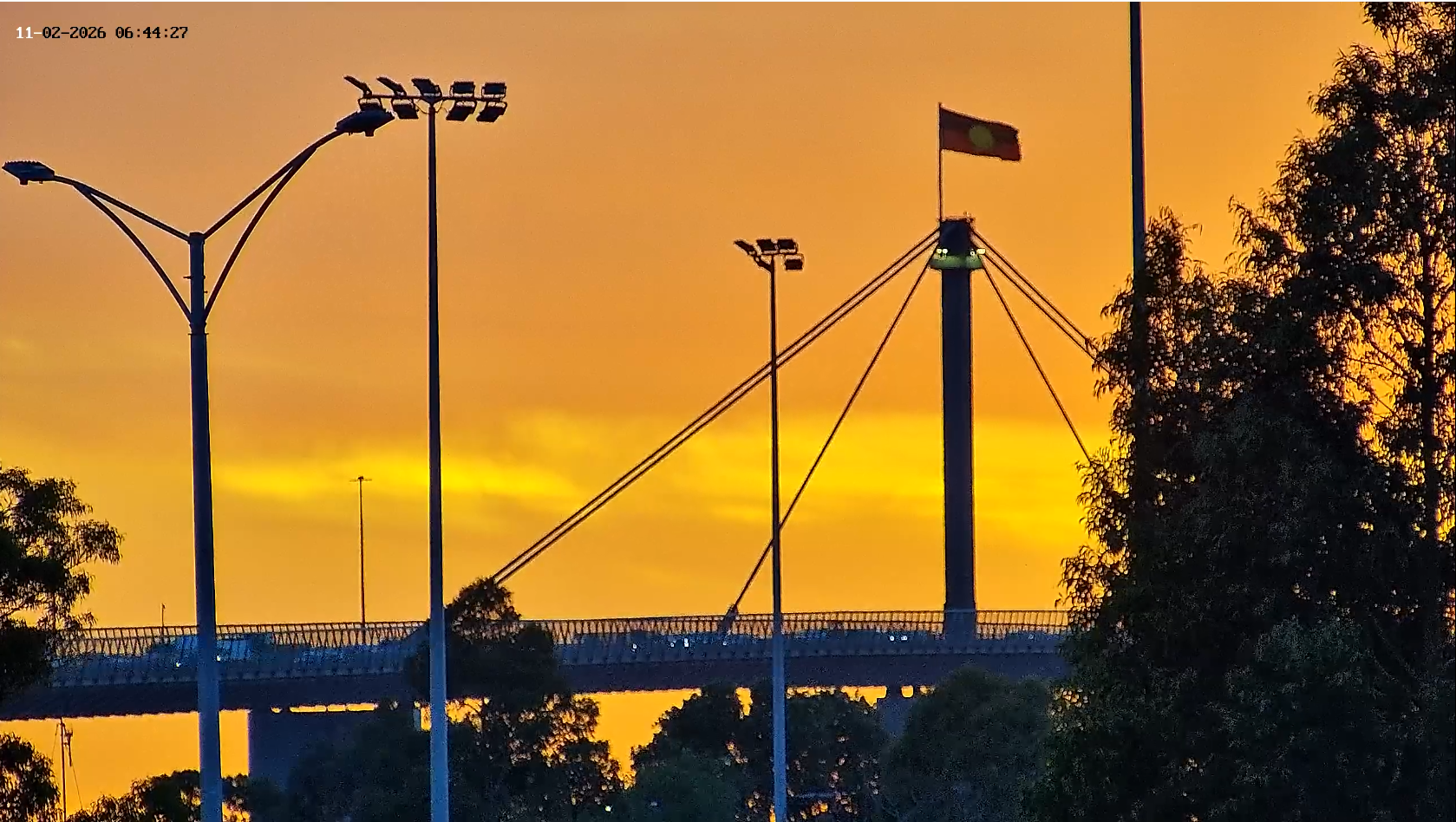 Vision of the West Gate Bridge during sunrise.