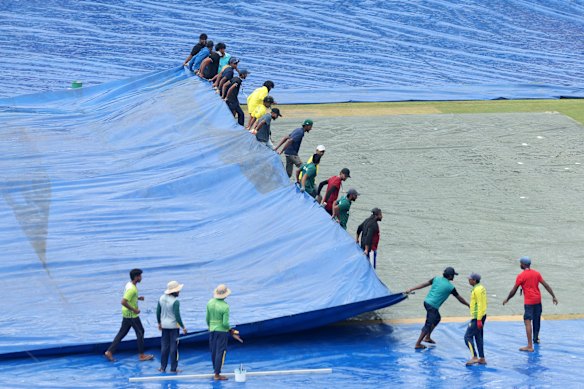 The match between Ireland and Zimbabwe in Kandy, Sri Lanka was abandoned due to rain.