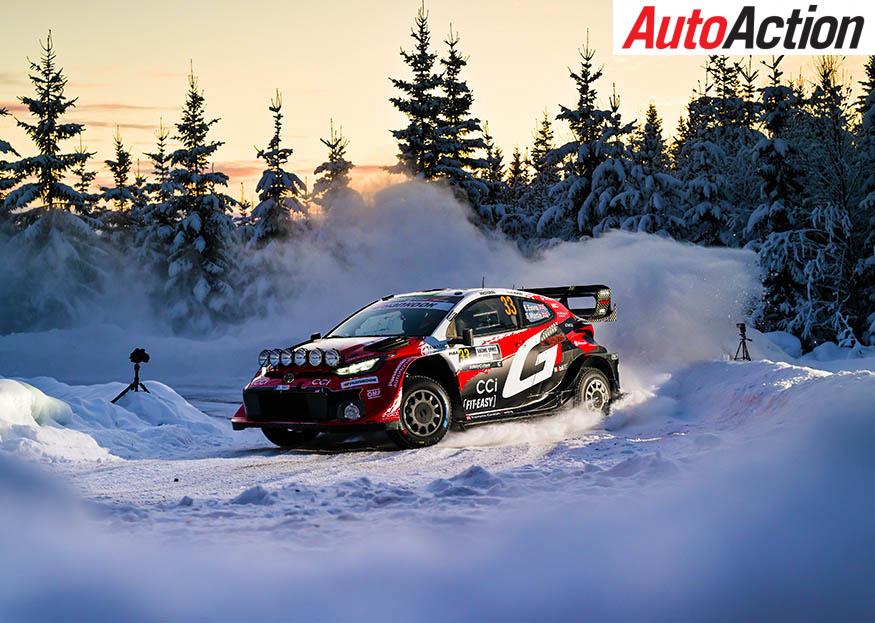 Elfyn Evans leads the WRC event in Sweden