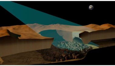 A lateral cross-sectional view illustrating the detected cave beneath the surface of Venus. Credit: RSLab, University of Trento
