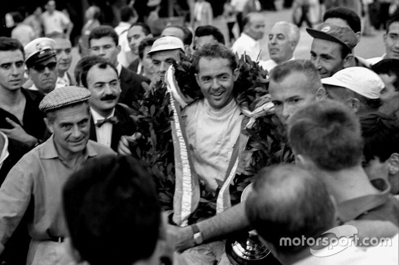 In the absence of the British teams, Hill led home a Ferrari 1-2-3 at Monza in a front-engined last hurrah