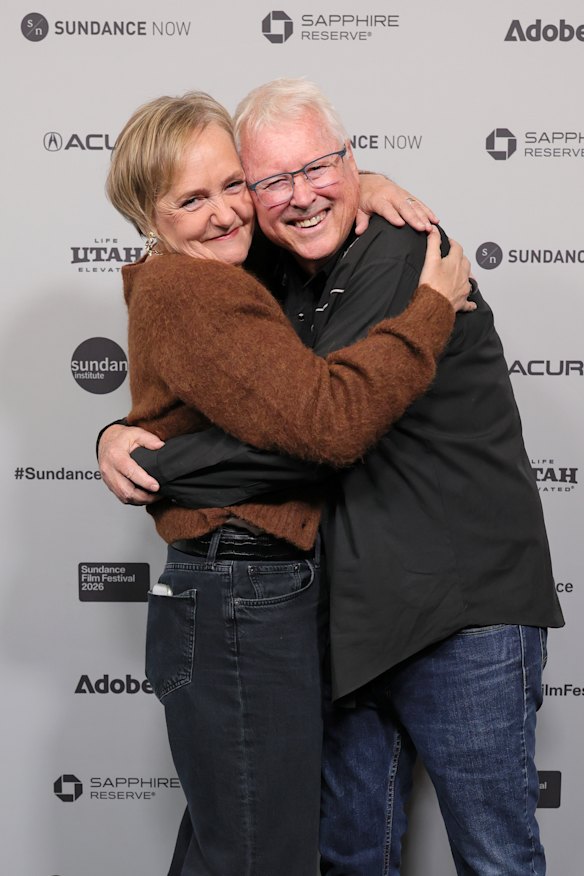 Sarah Ferguson and Tony Jones attend the “Sentient” premiere during the 2026 Sundance Film Festival.