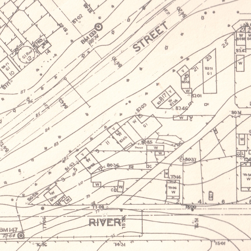 A black-and-white sewerage map from 1939.