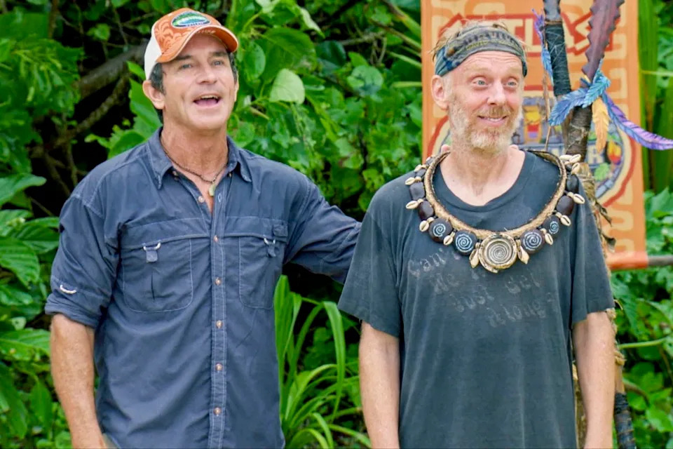 Jeff Probst and Mike White on 'Survivor: David vs. Goliath' CBS via Getty 