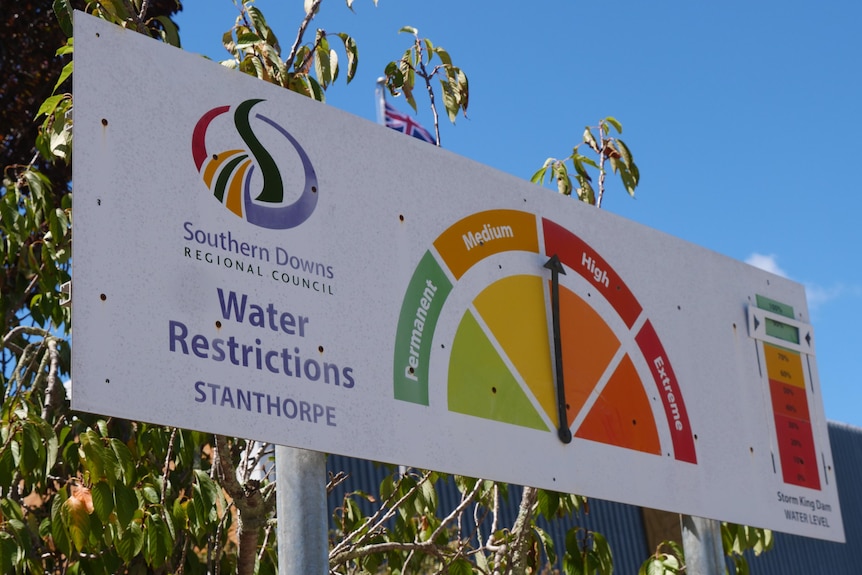 A water restrictions sign.