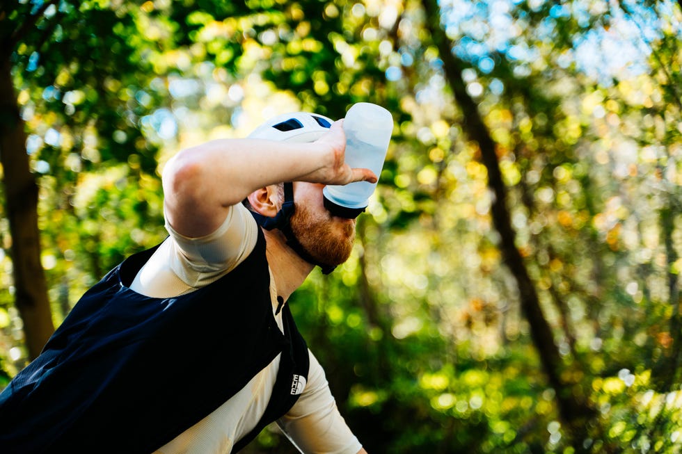 cyclist with water bottle