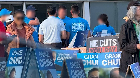 Brethren Church members at a polling booth in Sydney during the election campaign last year.