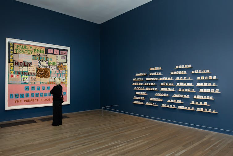 Quilts on display at Tracey Emin: A Second Life.