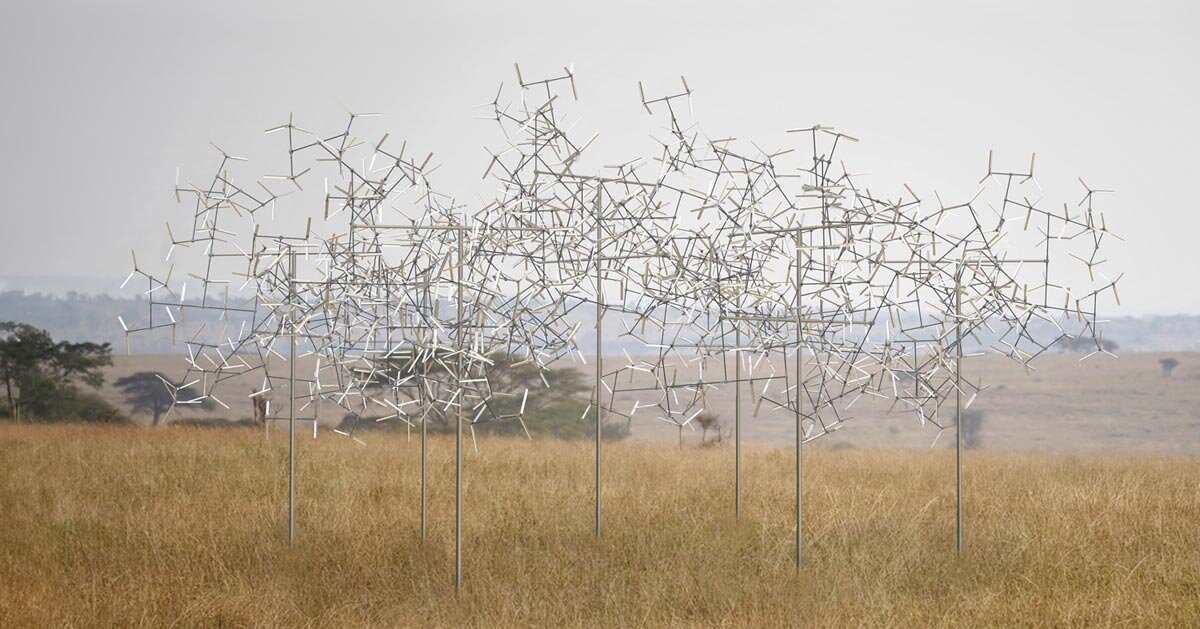activated by the wind, vincent leroy’s kinetic installation rises in tanzania