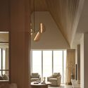 Georgian Bay Beach House / &Pierre - Interior Photography, Living Room, Wood, Lighting, Chair