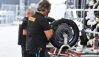 Pirelli tyre fitter, 2024 Czech WorldSBK. Credit: Gold and Goose.