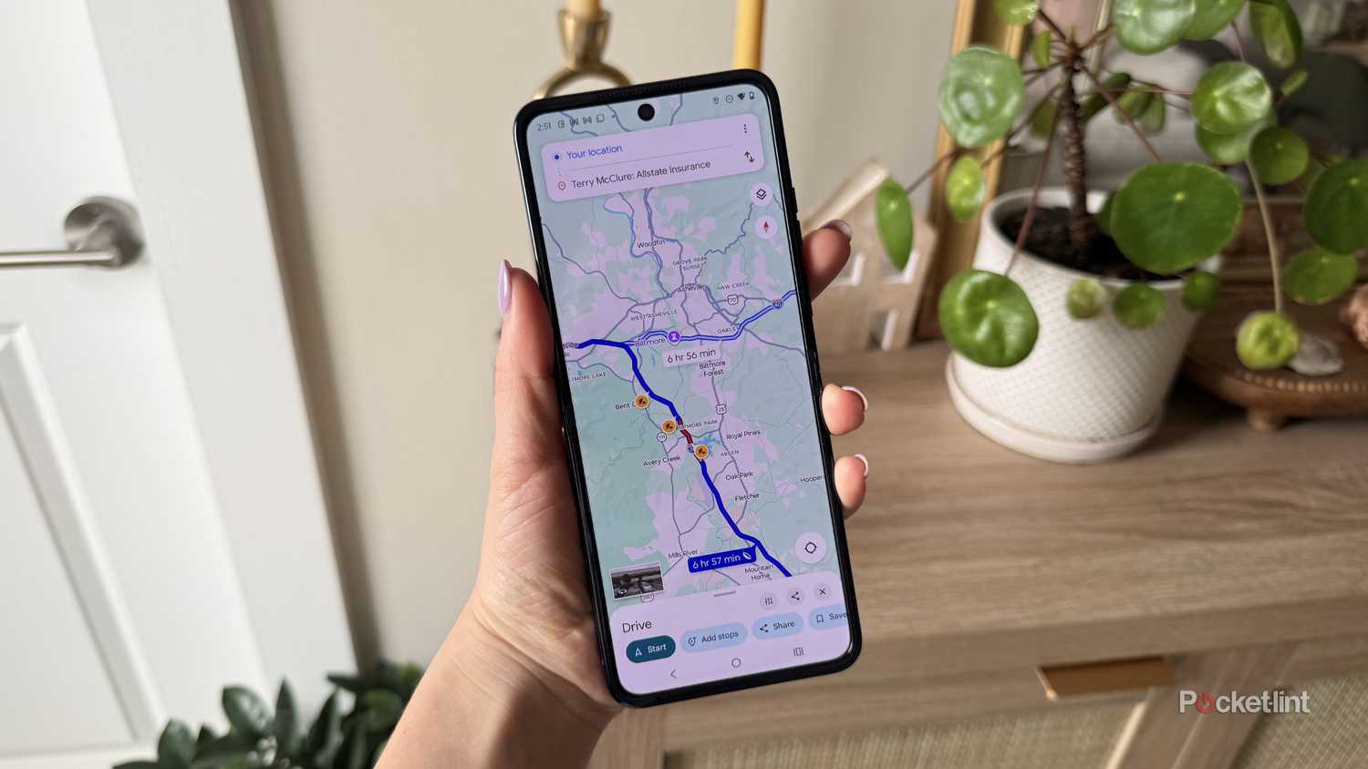 Google Maps on a Moto Razr.