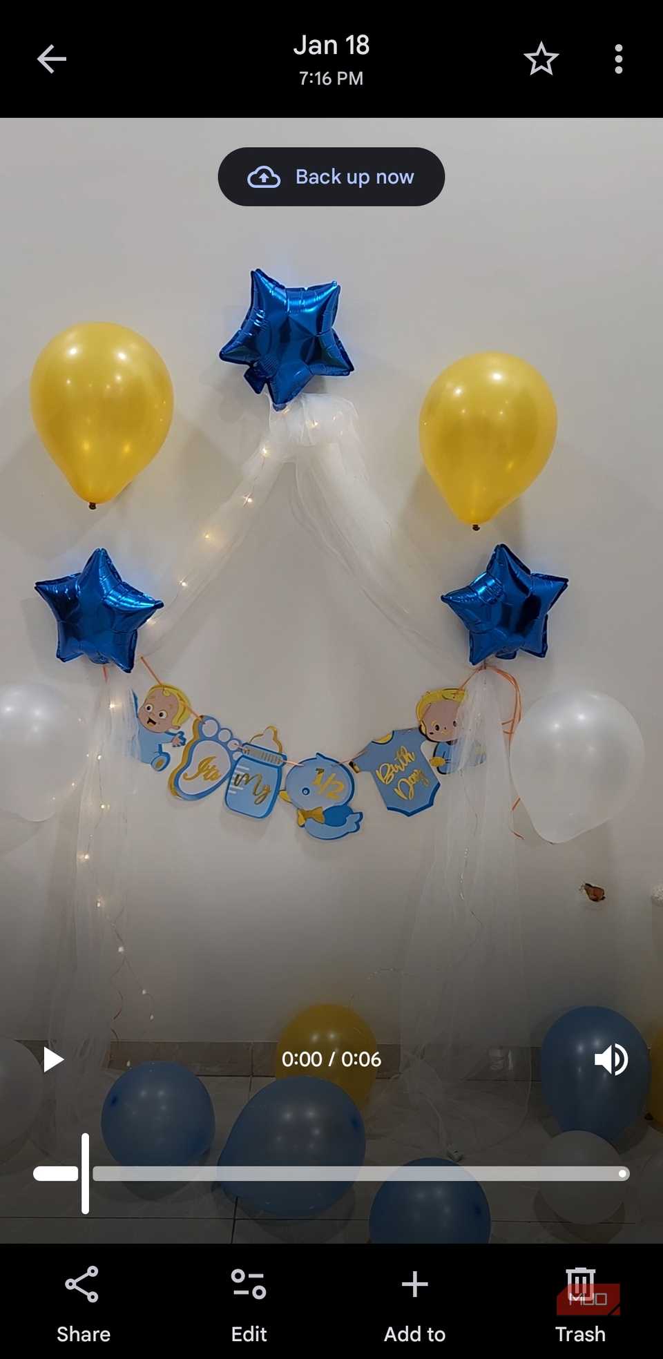 Google Photos video player