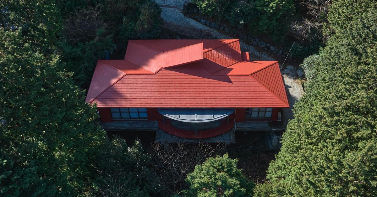circular engawa by hams and, studio wraps 60-year-old japanese house