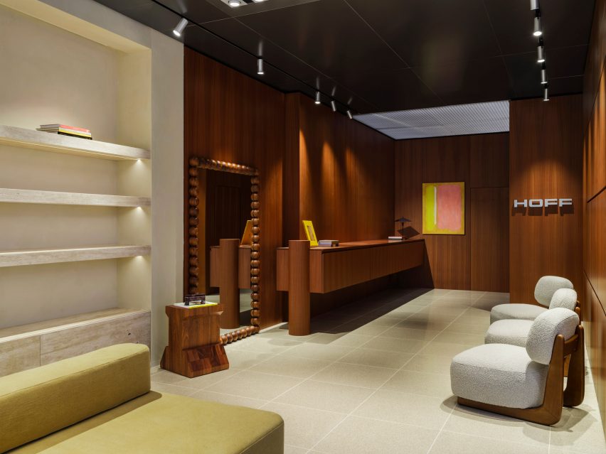 Wooden walls inside Hoff store