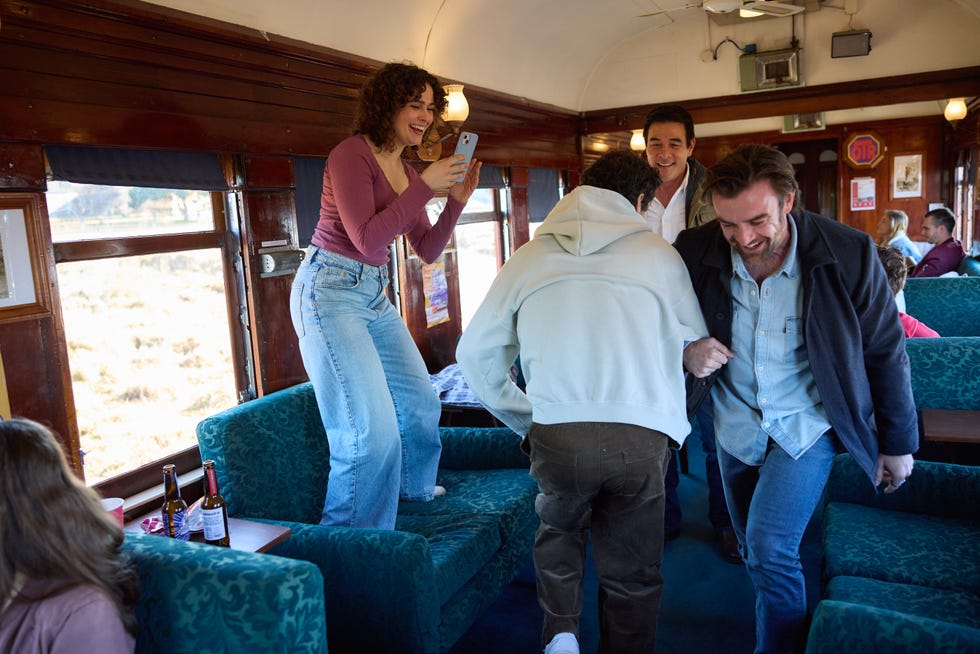 dana matheson and remi carter are among the party train guests in home and away