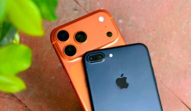 iPhone 17 Pro Max and iPhone 7 Plus camera modules.