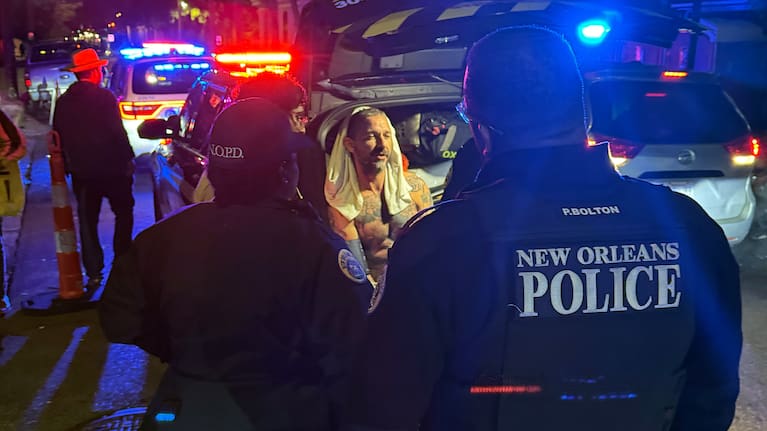 In this photo provided by entertainer Jeffrey Damnit, actor Shia LaBeouf is taken into police custody in New Orleans on February 17, 2026