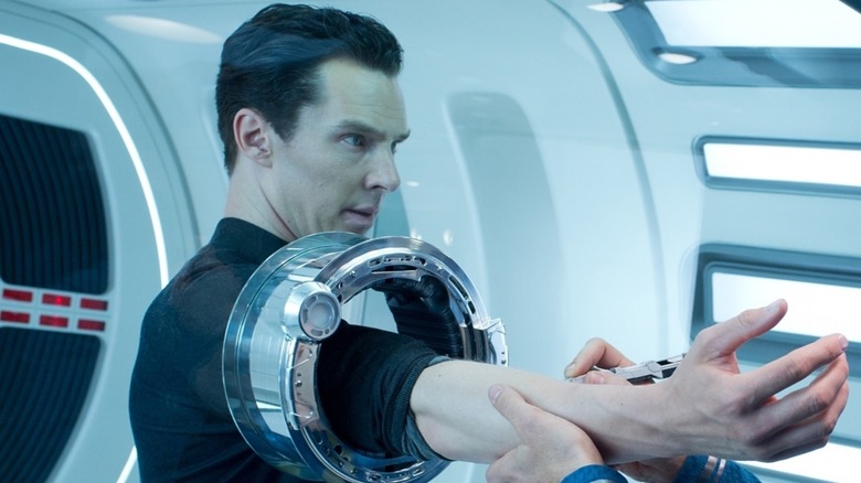 Benedict Cumberbatch as Khan getting his arm checked in Star Trek Into Darkness