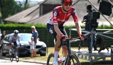 MONT-DE-L&amp;apos;ENCLUS, BELGIUM - AUGUST 15: Robin Orins of Belgium and Team Lotto competes during the 84th Circuit Franco-Belge 2025 a 206.7km one day race from Tournai to Mont-de-l&amp;apos;Enclus on August 15, 2025 in Mont-de-l&amp;apos;Enclus, Belgium. (Photo by Luc Claessen/Getty Images)