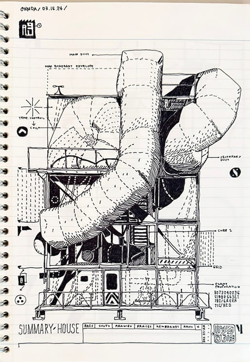 Neil Denari - Summaryy House 1. Image courtesy of Pratt School of Architecture