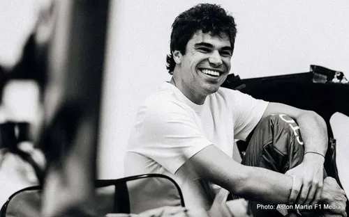 lance stroll smiling laughing