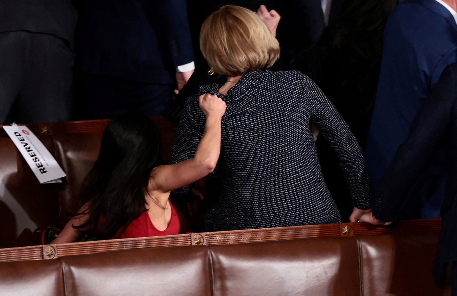 Lauren boebert pulls down claudia tenney by her dress
