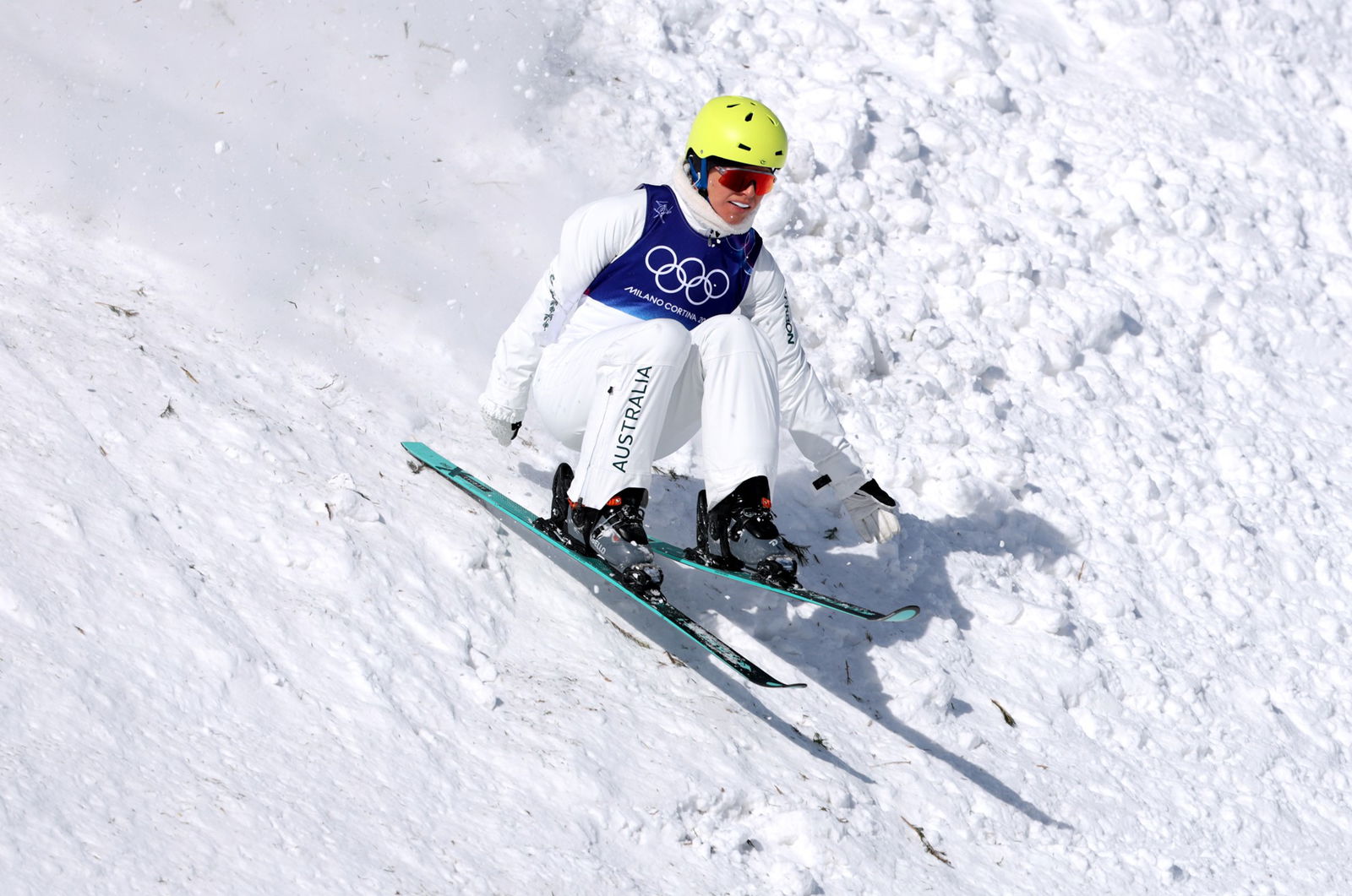 Danielle Scott of Team Australia competes during Women's Aerials Qualification One on day twelve of the Milano Cortina 2026 Winter Olympic games at Livigno Air Park on February 18, 2026 in Livigno, Italy.