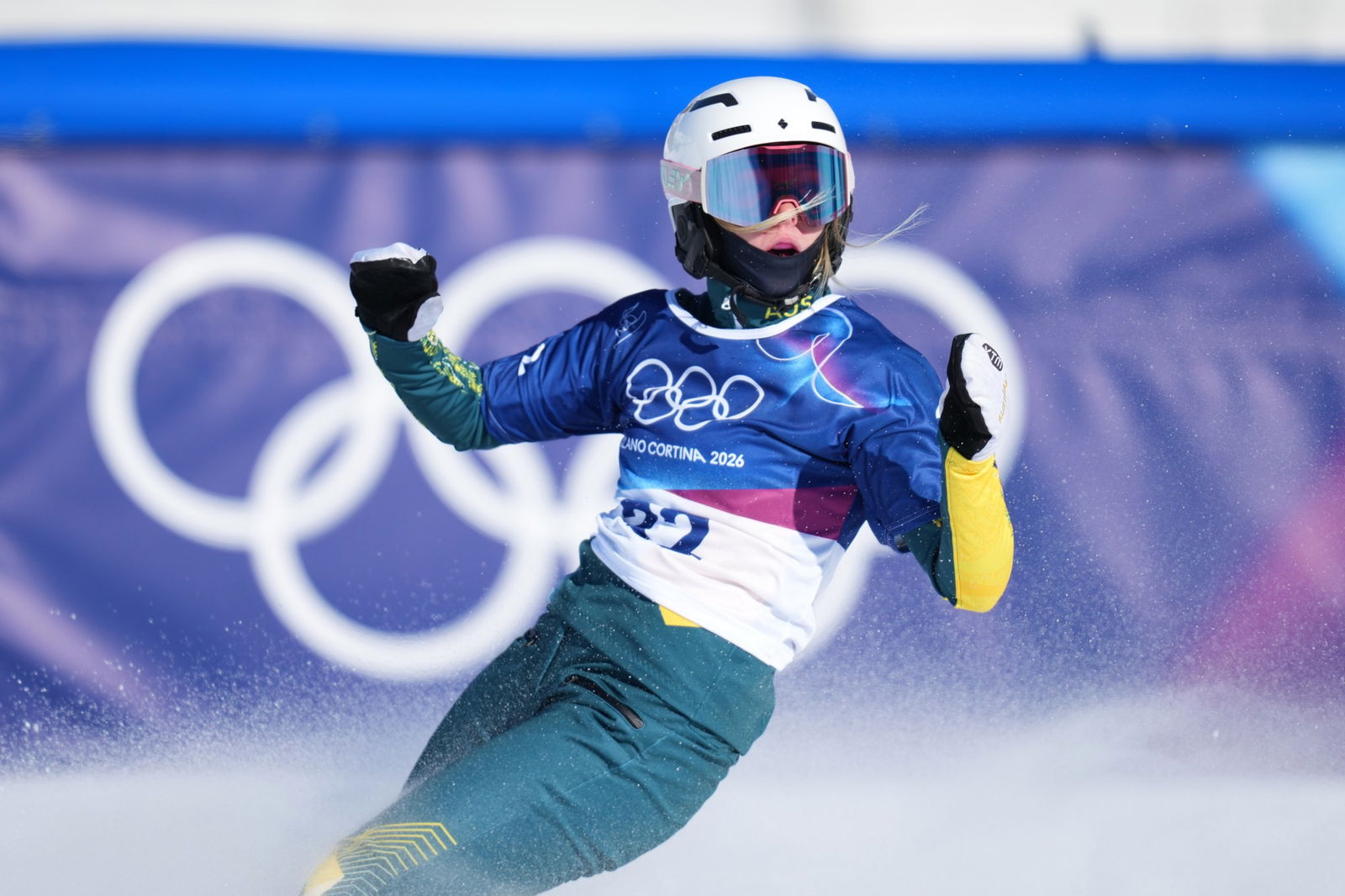 Abbey Wilson competing at Winter Olympics.