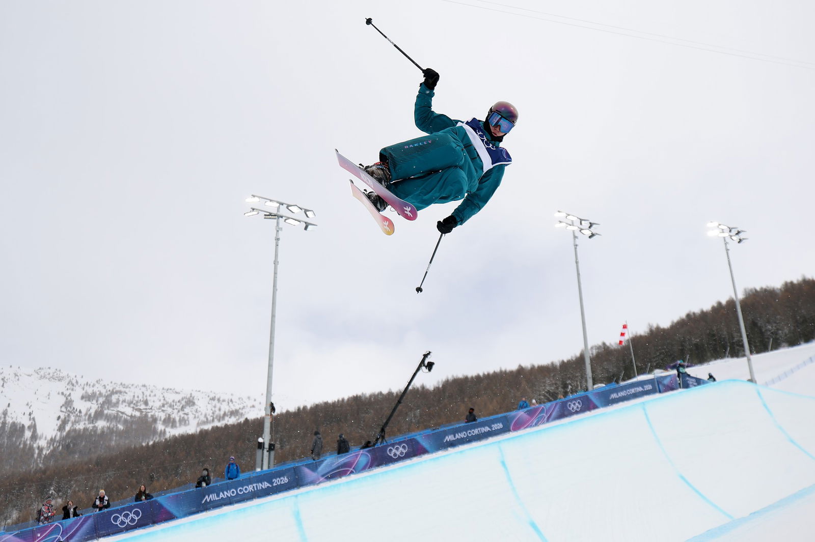 Henry Sildaru of Team Estonia competes in run two of the Men's Freeski Halfpipe Qualification on day fourteen of the Milano Cortina 2026 Winter Olympic games at Livigno Snow Park on February 20, 2026 in Livigno, Italy. 