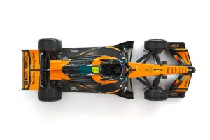 The McLaren MCL40 in its racing livery for the 2026 Formula 1 season.