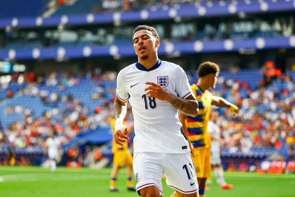 Morgan Rogers in action for England.