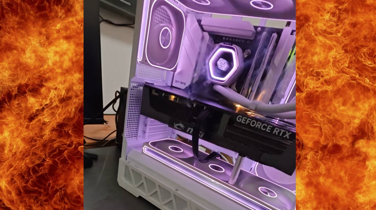 An MSI GeForce RTX 5090 Erupts in Literal Flames During First System Boot