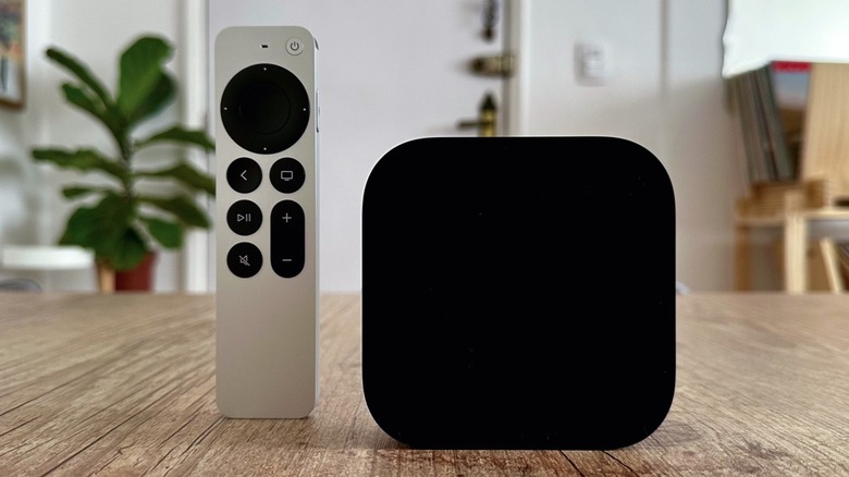 Apple TV 4K and the new Siri Remote on a table