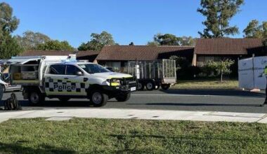 Police at the scene of the crash on Canopus Crescent. Picture by ACT Policing