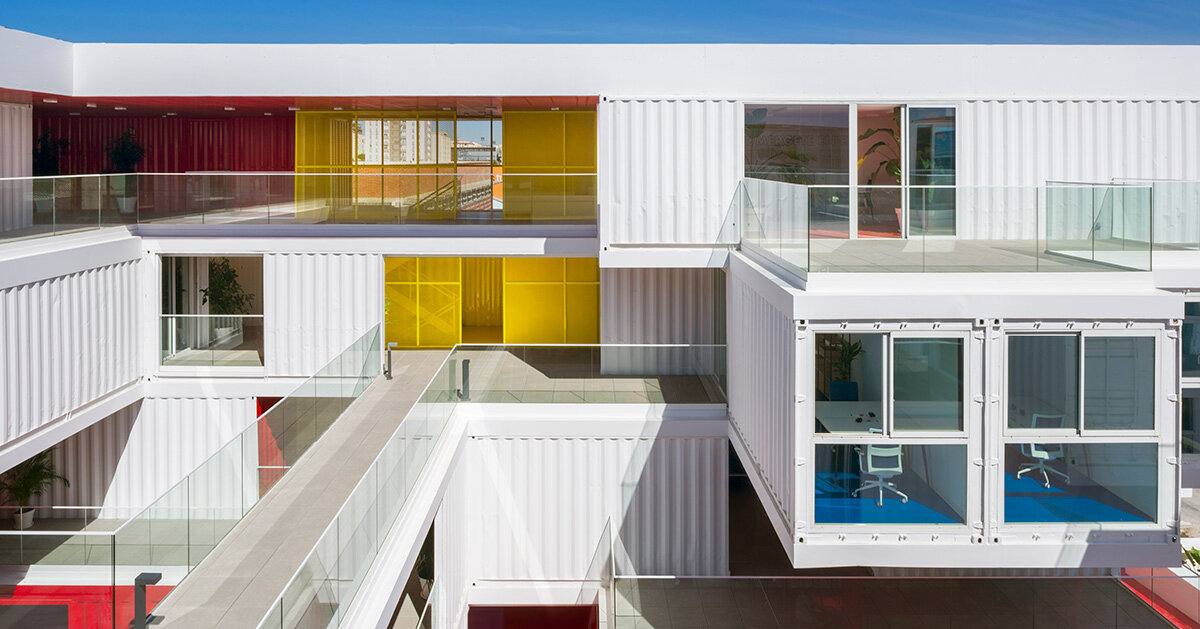 reused containers form incubator by carquero arquitectura in spain