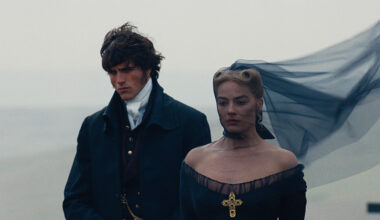 (L-r) Jacob Elordi as Heathcliff and Margot Robbie as Catherine Earnshaw in Wuthering Heights